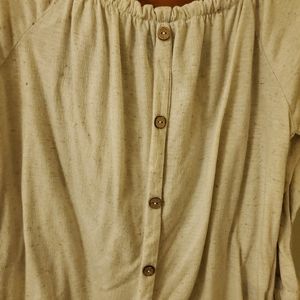 Cream color button down long sleeve shirt  XL